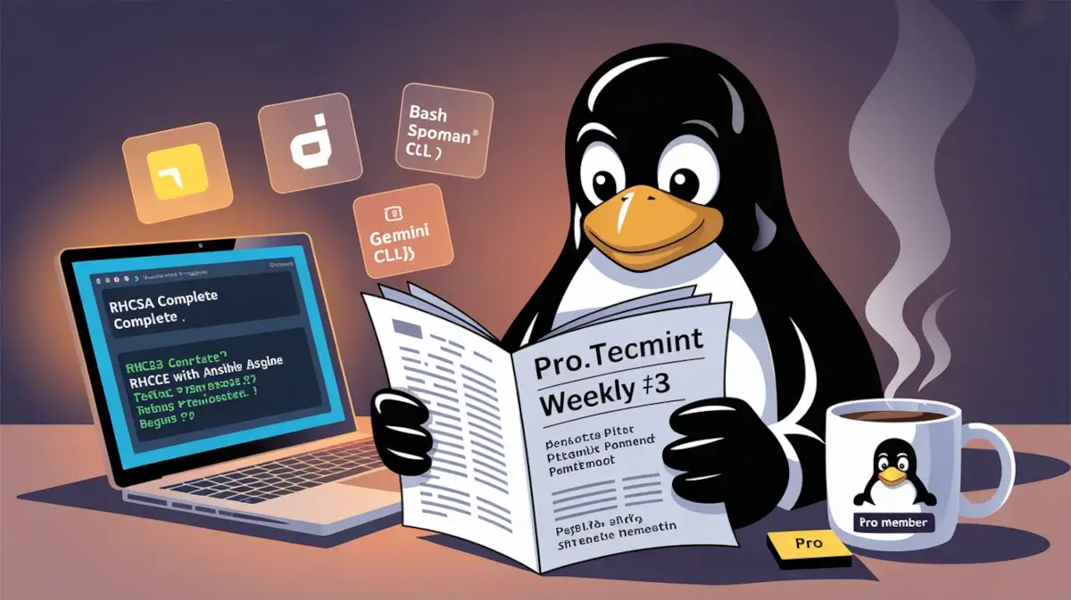 Pro.Tecmint Weekly #3 – Complete RHCSA, RHCE Automation, and Gemini AI CLI