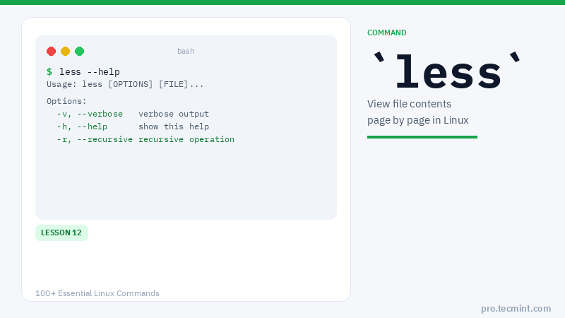 Lesson 12: less Command