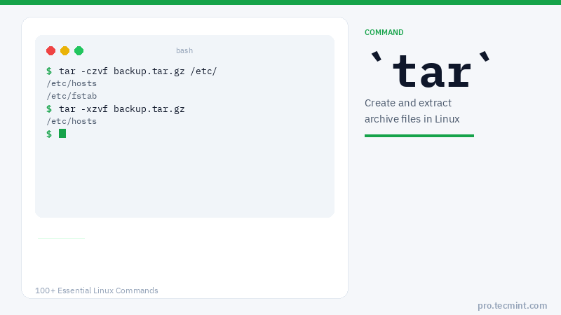Lesson 20: tar Command