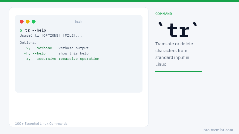 Lesson 30: tr Command
