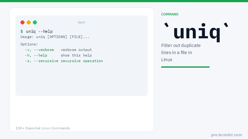 Lesson 32: uniq Command