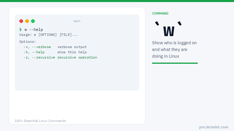 Lesson 60: w Command