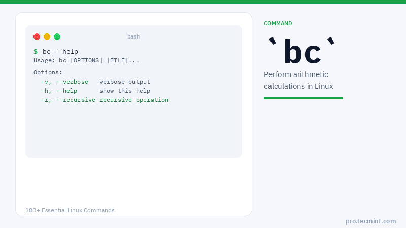 Lesson 70: bc Command