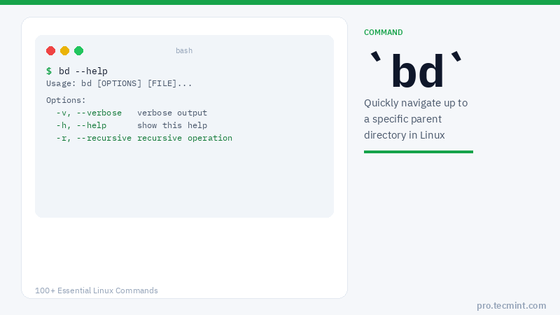 Lesson 103: bd Command