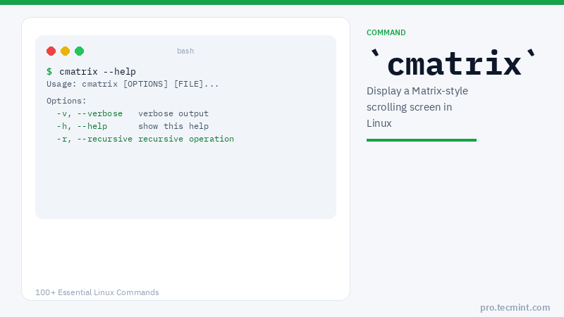 Lesson 106: cmatrix Command