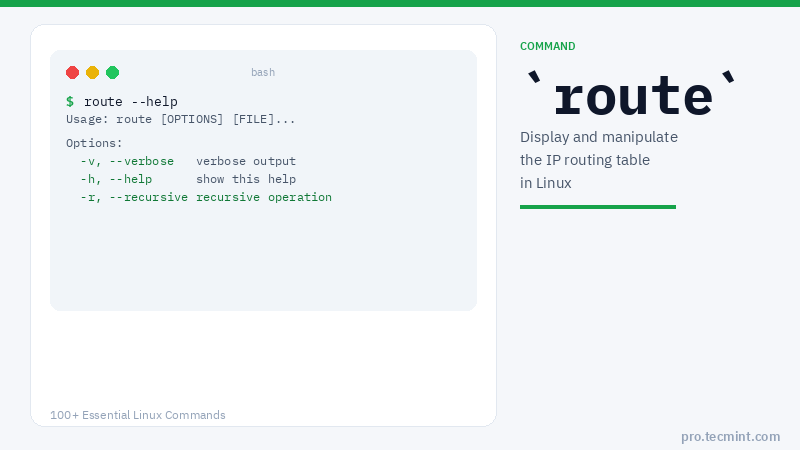 Lesson 96: route Command