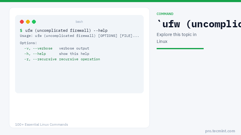 Lesson 101: ufw Command