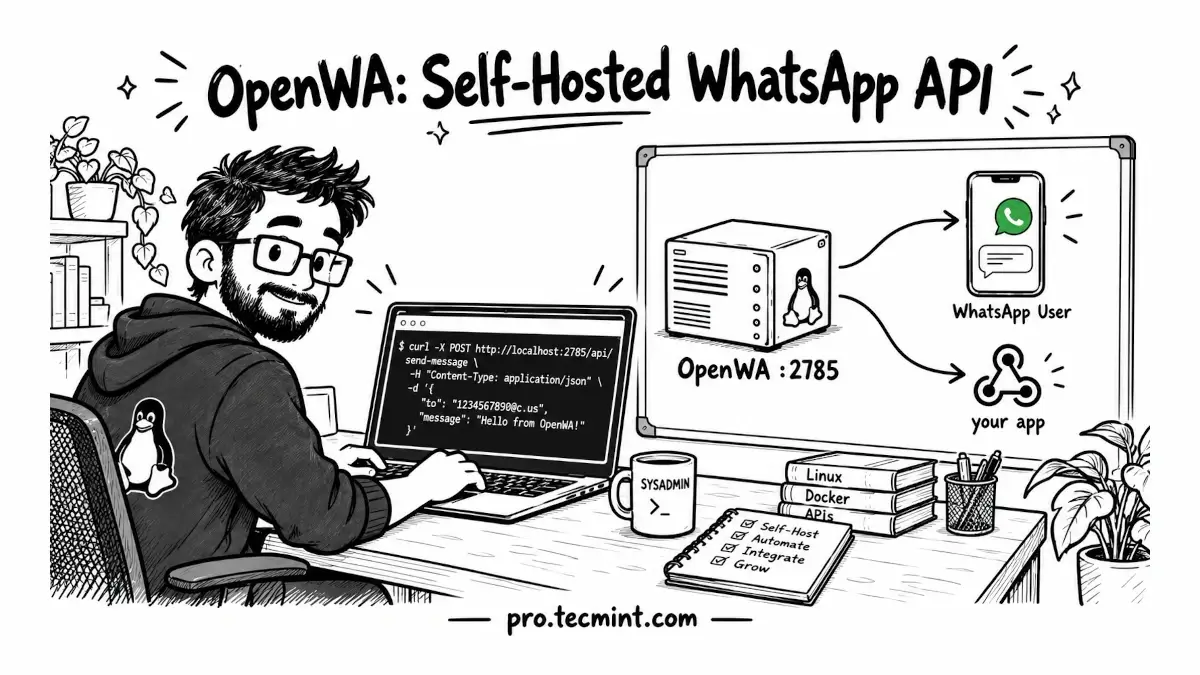 OpenWA: Send Linux Server Alerts to WhatsApp with a Free Self-Hosted API