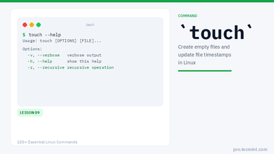 Touch Linux Command Lesson 10: touch Command